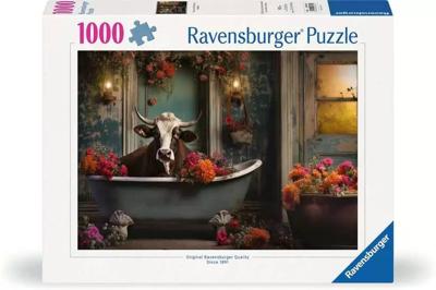 Ravensburger legpuzzel the cow in the bathtub, 1000st. Ravensburger legpuzzel the cow in the bathtub, 1000st.