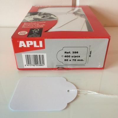 Hangetiket met koord 50x70 mm 396-400st Hangetiket met koord 50x70 mm 396-400st