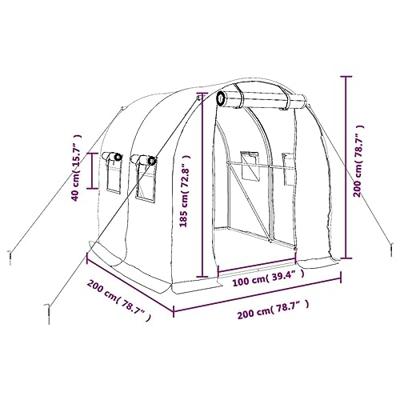 VidaXL Tuinkas met stalen frame 4 m² 2x2x2 m