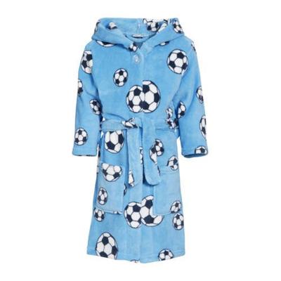 Playshoes Badjas Soccer Junior Fleece Blauw Maat 74/80