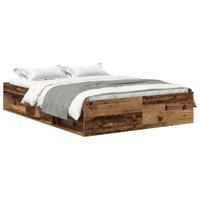 Bedframe zonder matras 200x200 cm bewerkt hout oud hout - thumbnail