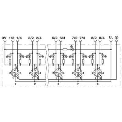 Phoenix Contact SACB-6/12-L-PT SCO P 1412059 Actieve sensor/actorbox M12-verdeler met kunststof schroefdraad 1 stuk(s) Piece