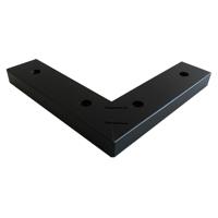 Meubelpoot zwart hoek 20 bij 20 cm en hoogte 2 cm van massief hout - thumbnail