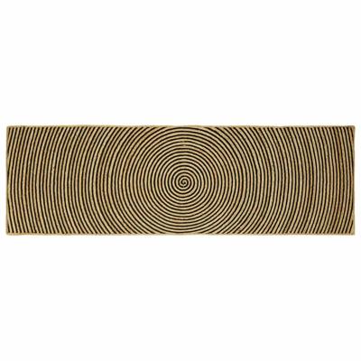 Vloerkleed Natuurlijk en Zwart 80 x 250 cm Jute