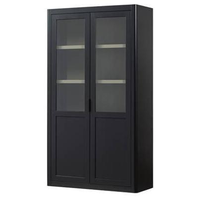 WOOOD Buffetkast 'Gunnar' Grenenhout, 217 x 120cm, kleur Mat Zwart