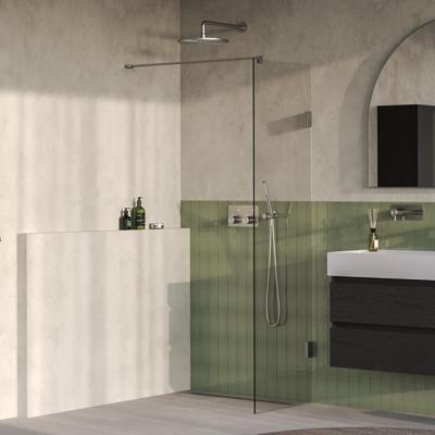 BRAUER Void inloopdouche helder glas 50x200 incl. glascoating PVD RVS-kleurig geborsteld