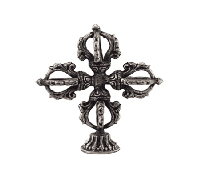Dubbele Dorje Staand Zilverkleurig Messing (12 stuks)