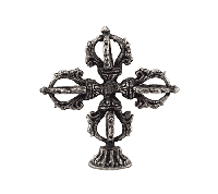 Dubbele Dorje Staand Zilverkleurig Messing (12 stuks) - thumbnail