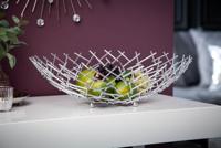 Design fruitschaal STRUCTUUR 45cm zilver gepoedercoat metaal - 19008 - thumbnail