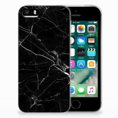 Apple iPhone SE | 5S | TPU | Siliconen hoesje | Marmer Zwart - Origineel Cadeau Vader