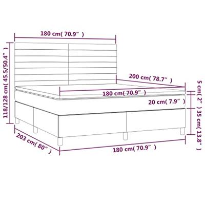 Boxspring met matras en LED stof zwart 180x200 cm
