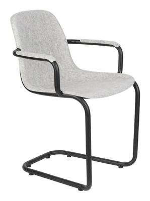 Zuiver Eetkamerstoel 'Thirsty' Met armleuning, Gerecycled PET, kleur Lichtgrijs Zuiver Eetkamerstoel 'Thirsty' Met armleuning, Gerecycled PET, kleur Lichtgrijs