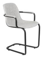 Zuiver Eetkamerstoel 'Thirsty' Met armleuning, Gerecycled PET, kleur Lichtgrijs - thumbnail