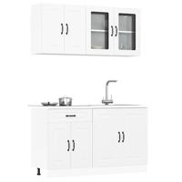 4-delige Keukenkastenset Kalmar bewerkt hout oud houtkleurig - thumbnail