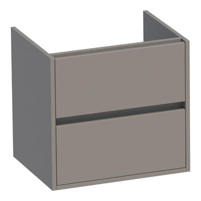 Brauer Adore - Onderkast - 60 cm - met 2 Softclose Lades Greeploos en 1 Sifon Uitsparing - Mat Taupe