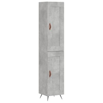 Hoge kast 34,5x34x180 cm bewerkt hout betongrijs