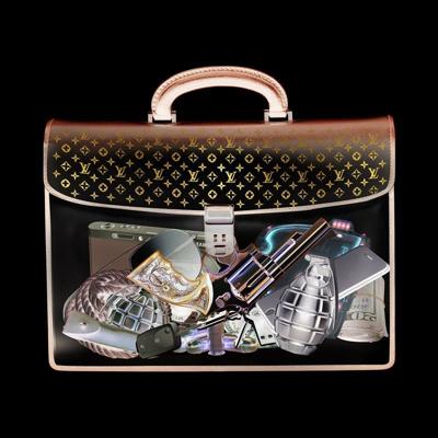 Wanddecoratie Louis Bag | Goud Multicolor Wanddecoratie Louis Bag | Goud Multicolor