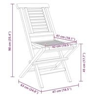 Tuinstoelen inklapbaar 2 st 47x63x90 cm massief teakhout - thumbnail