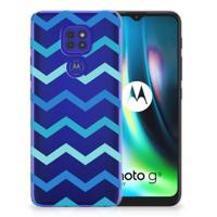 Motorola Moto G9 Play | E7 Plus | TPU bumper | Zigzag Blauw - thumbnail
