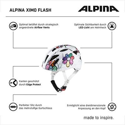 Olympic Sportswear Alpina sports kinderhelm ximo flash white flower 47-51 glans