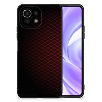 Xiaomi 11 Lite 5G NE | Mi 11 Lite Back Case Geruit Rood - thumbnail