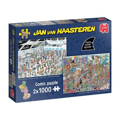Jumbo Jan van Haasteren puzzel 2-in-1 Geef ons de ruimte + Net als in de film - 2 x 1000 stukjes