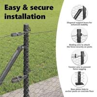 VidaXL Afrasteringspaal grijs 25 x 0,4 m (36 mm gaas) staal en pvc - thumbnail