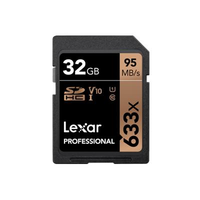 Lexar 633X 32GB 95MB/s Professional U1 V10 SDHC Geheugenkaart