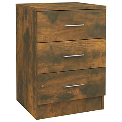 Nachtkastjes 2 st 38x35x56 cm bewerkt hout gerookt eikenkleurig
