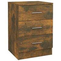 Nachtkastjes 2 st 38x35x56 cm bewerkt hout gerookt eikenkleurig - thumbnail