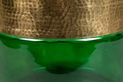 Dutchbone Bijzettafel 'Cave' IJzer en glas, 35cm, kleur Groen