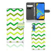 Samsung Galaxy A7 (2018) | Telefoon Hoesje | Zigzag Groen - thumbnail