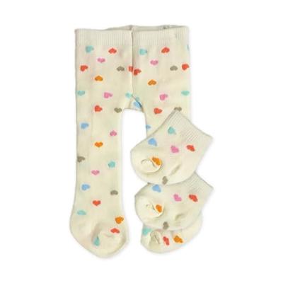 Heless Poppen maillot met sokjes hartjesconfetti, 35-45 cm