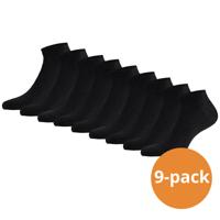 Apollo Sneakersokken Basic Bamboo Zwart 9-pack-43/46 - thumbnail