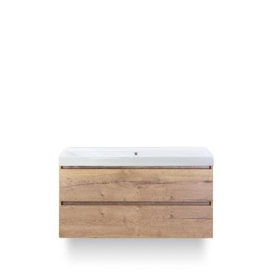 Maxx XL Badmeubelset 120 cm - Natuur Eiken - Wastafel Just Enkel Zonder kraangat