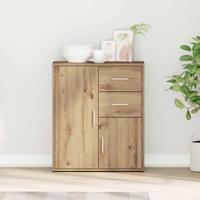 Dressoir artisanaal eikenkleurig 60 x 31 x 70 cm Bewerkt hout - thumbnail