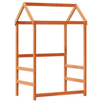 Bedframe met huisje massief grenenhout wasbruin 75x190 cm - thumbnail
