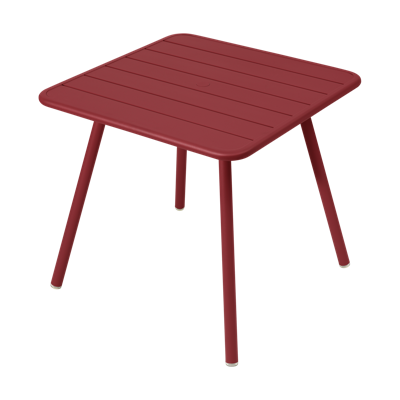 Fermob Luxembourg tuintafel vierpoot 80x80 cm Chili