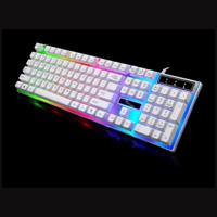 ZGB G21 104 toetsen USB bedraad mechanische kleurrijke Backlight Office computertoetsenbord Gaming Keyboard(White) - thumbnail
