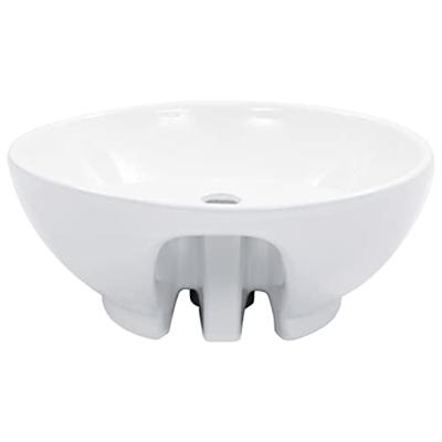 Wastafel met overloop 46,5x18 cm keramiek wit