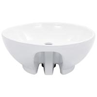 Wastafel met overloop 46,5x18 cm keramiek wit - thumbnail
