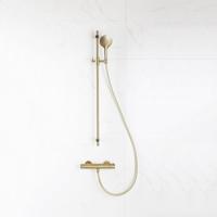 Fortifura Calvi douchekraan met glijstangset met ronde handdouche, gladde doucheslang Geborsteld Messing PVD (Goud) SW767490/SW799449/SW728177/SW720571 - thumbnail