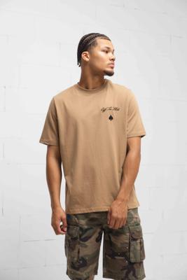 Off The Pitch Script Ace T-Shirt Heren Bruin - Maat M - Kleur: Bruin | Soccerfanshop