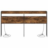 Hoofdbord met plank Gerookt eiken 180 cm Bewerkt hout - thumbnail