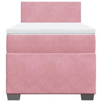 Boxspring met matras fluweel roze 100x200 cm - thumbnail