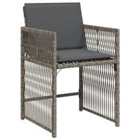 9-delige Tuinset met kussens poly rattan grijs - thumbnail