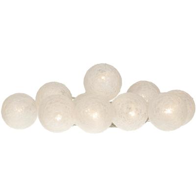 Lichtsnoer met Raffiaballen, 150cm