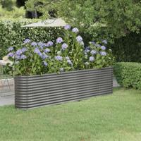 VidaXL Plantenbak 260x40x68 cm gegalvaniseerd staal grijs - thumbnail