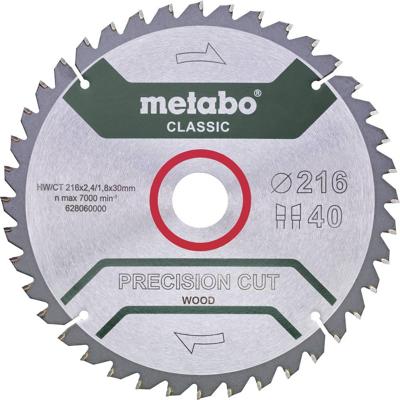 Metabo PRECISION CUT WOOD CLASSIC 628653000 Cirkelzaagblad 216 x 30 x 1.6 mm Aantal tanden: 30 1 stuk(s)
