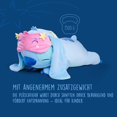 Disney Stitch knuffeldier liggend met slaapmasker - 40 cm